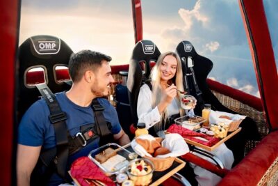 Breakfast in the sky with Hot air Balloon