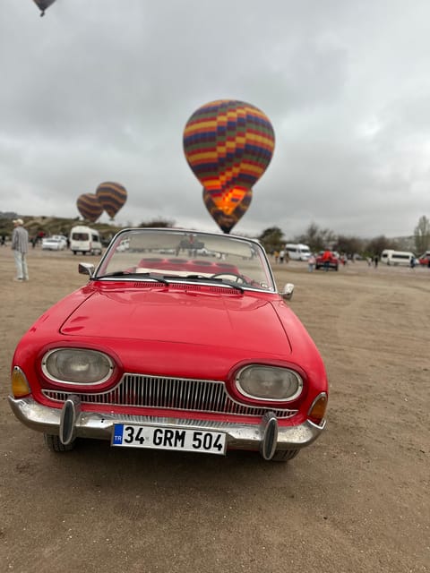 Cappadocia: Hot Air Balloon Watching Tour with Classic Car - Weather, wind, and the balloon flight itself