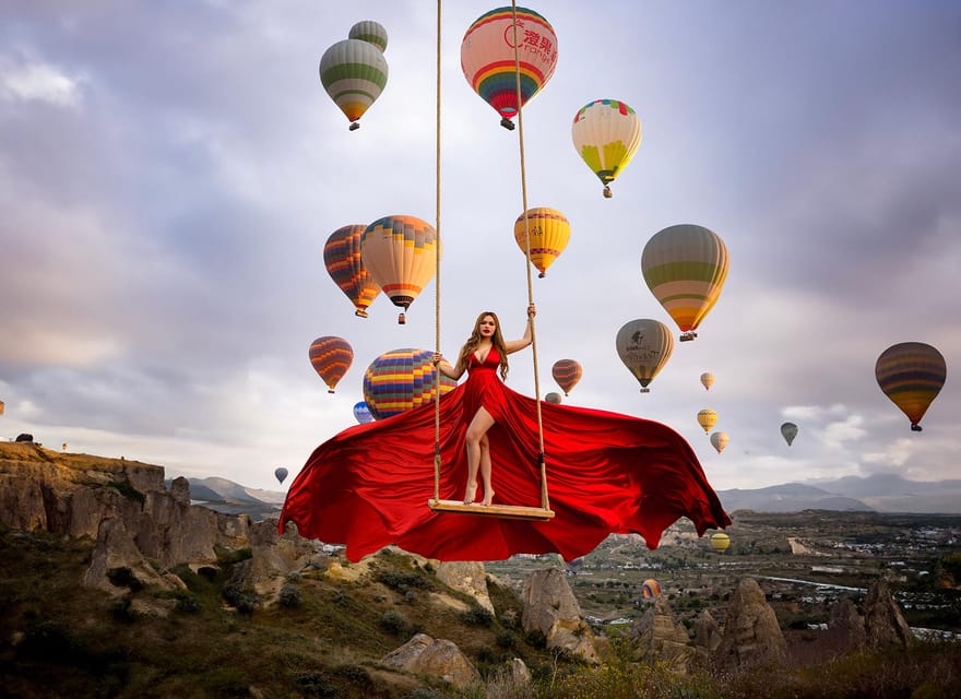 Cappadocia: Taking photo with Swing at hot air balloon view - Burak Yildirim’s hands-on direction