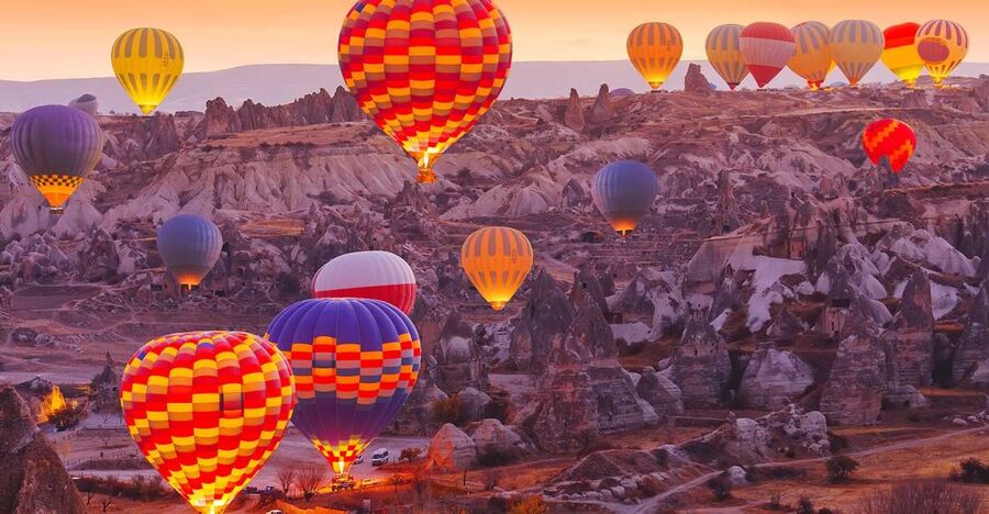 Early Morning Sunrise Hot Air Ballooning Tour of Cappadocia - The first view of Cappadocia from the air