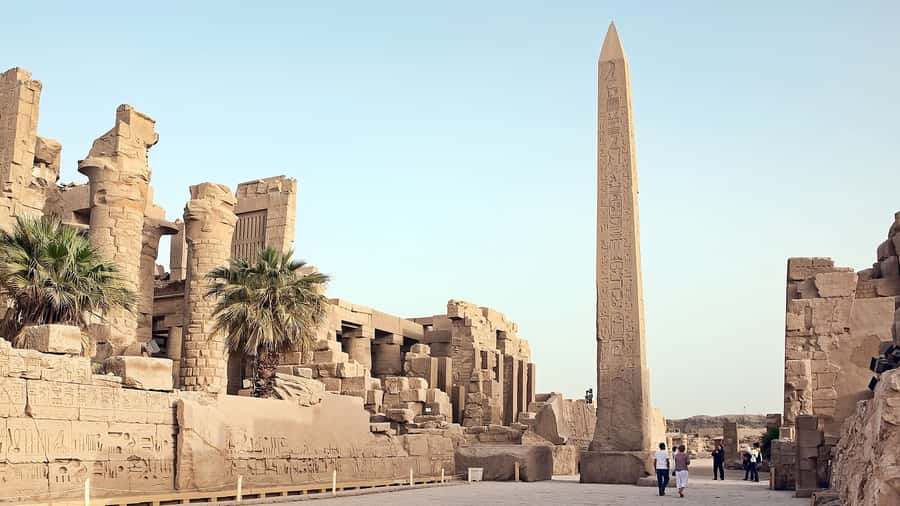 East and west banks private day tour included Balloon Ride - Hatshepsut Temple against the desert cliffs