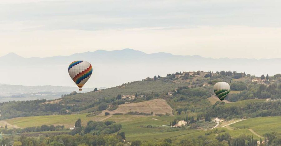 Florence: Balloon Flight Over Tuscany - Floating above San Casciano’s vineyards
