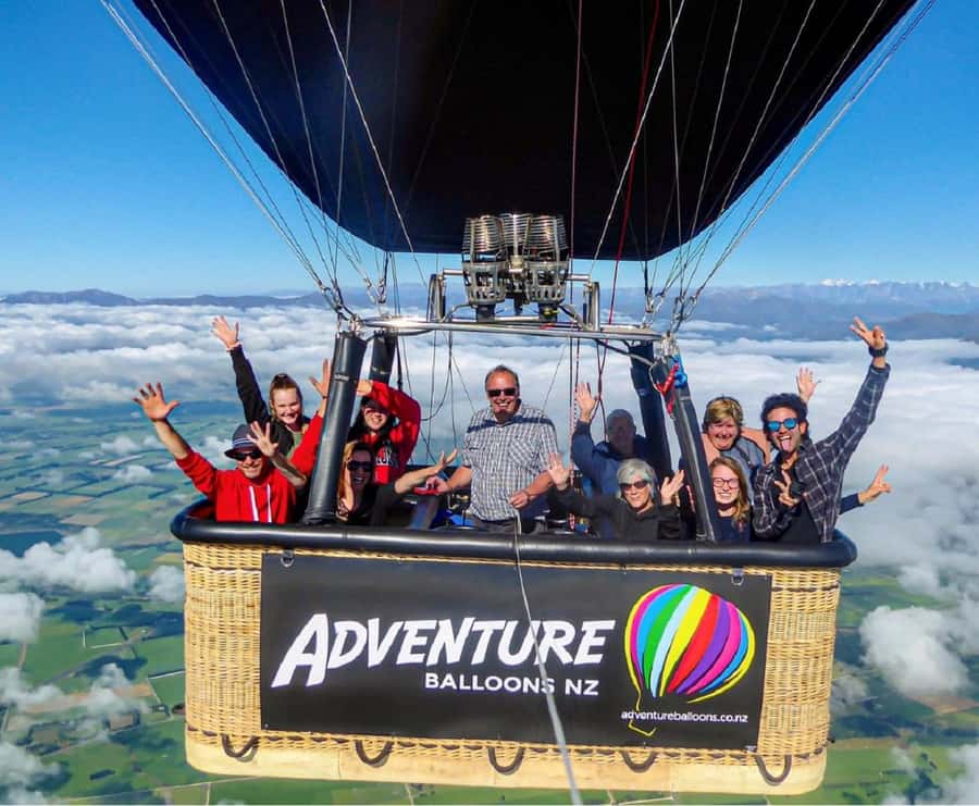 From Methven: Hot Air Balloon Flight in Canterbury with Wine - About an hour over the Canterbury Plains