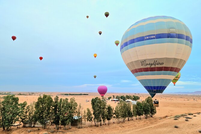 Hot air balloon flight at sunrise in Marrakech & breakfast - Mint tea while the balloons come alive