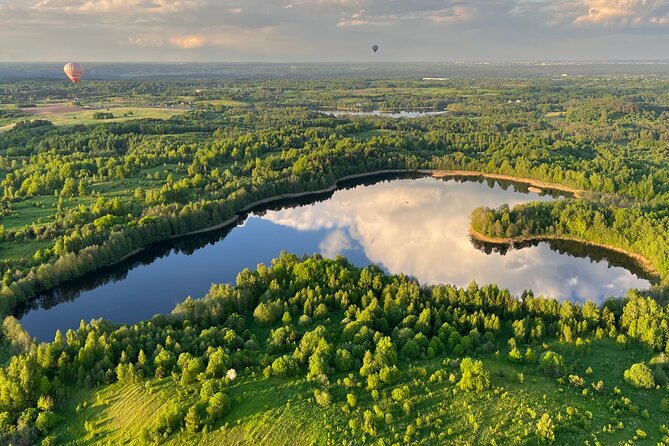 Hot air balloon flight over Vilnius or Trakai in Lithuania - Landing, certificate, and the sparkling finish