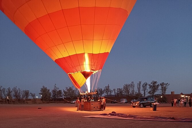 Hot air balloon flight to Marrakech in a small group. Breakfast - Landing, breakfast, and the Moroccan tent