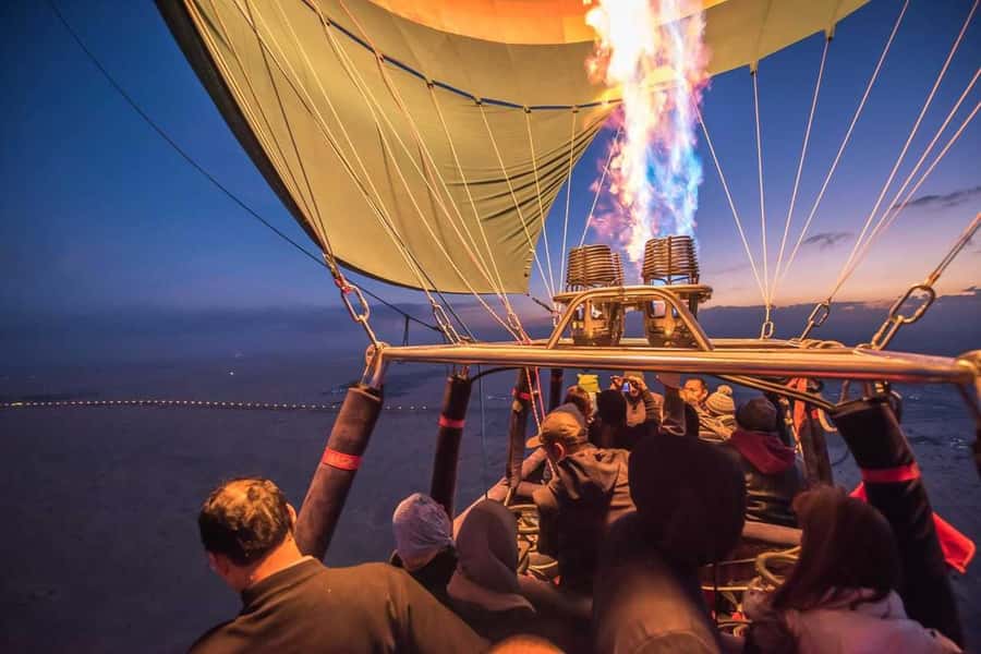 Luxor: Deluxe Sunrise Hot Air Balloon - Preparing for takeoff near Hatshepsut’s Temple