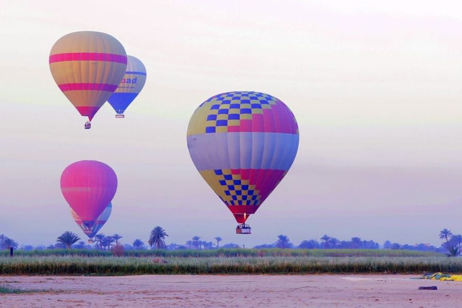 Luxor: Deluxe Sunrise Hot Air Balloon - Landing, certificate, and the ride back