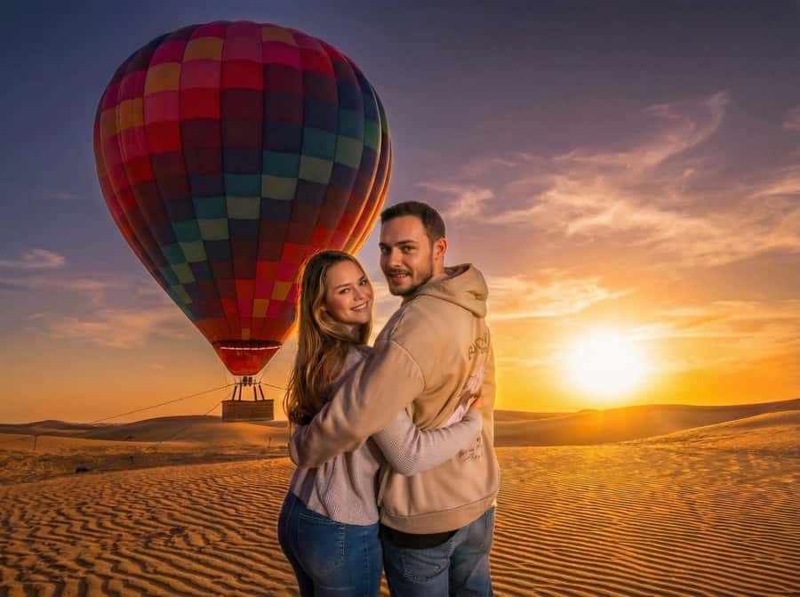 Noble Life Sunrise Hot Air Balloon Ride Over Dubai Desert - Watching the balloon come alive