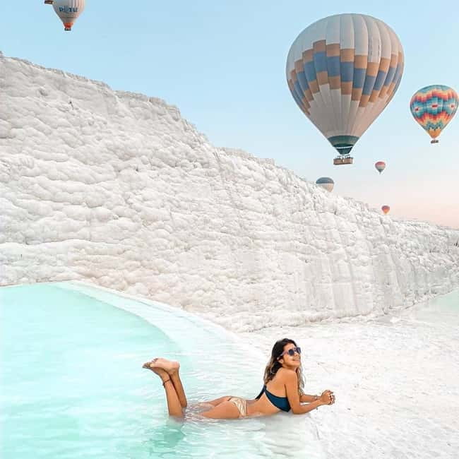 Side/Alanya: Pamukkale Hot Air Balloon Flight w/Lunch - Walking the travertines and Cleopatra’s Pool
