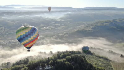 Siena: Balloon Flight Over Tuscany with a Glass of Wine