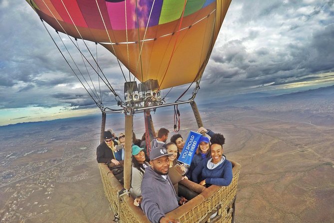 Sunrise Sonoran Desert Hot Air Balloon Ride from Phoenix - Camelback Mountain from the air